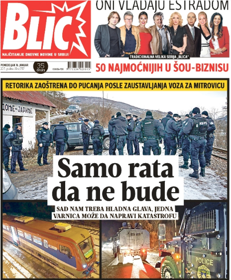 “Vetëm luftë të mos ketë”, trembet gazeta e madhe serbe