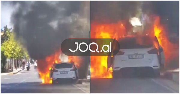Shkrumbohet makina në mes të Tiranës, qytetarët: Sapo u parkua mori flakë