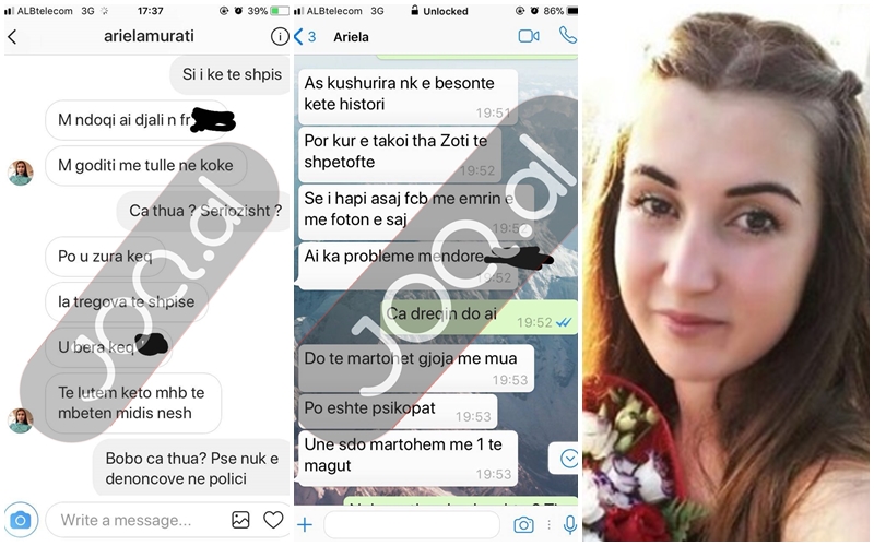 EKSKLUZIVE/ “Ai do të martohet me mua, Zoti më shpëtoftë!”, zbardhen mesazhet e Arielës para se ish-i dashuri ta vriste