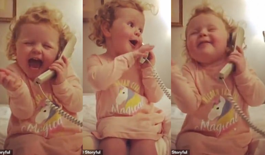 3-vjeçarja flet në telefon me shoqen imagjinare, bëhet hit në internet