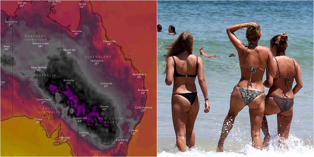 Në Australi është aq nxehtë sa harta e motit ka marrë ngjyrë të zezë
