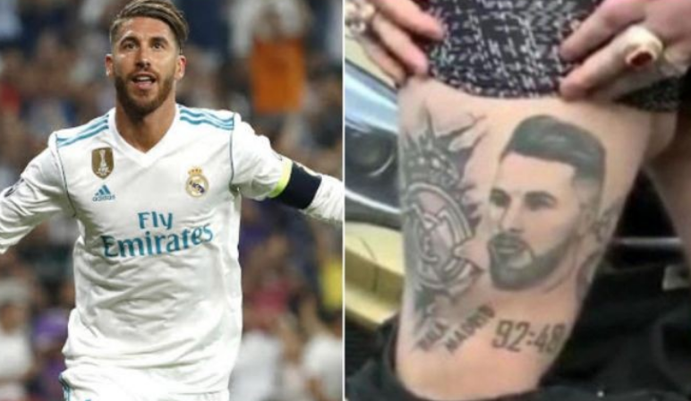 Tifozi bën tatuazh Sergio Ramosin, por i del Messi