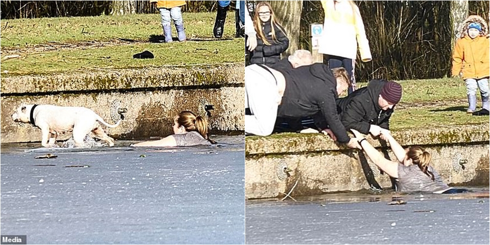 Kjo është gruaja që u zhyt në një liqen të ngrirë për të shpëtuar qenin që po mbytej