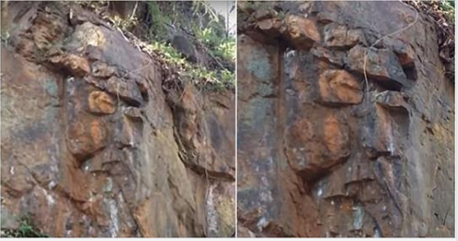 Po mundohej të bënte foto, gruaja filmon fytyrën e Jezu Krishtit të gdhendur në shkëmb