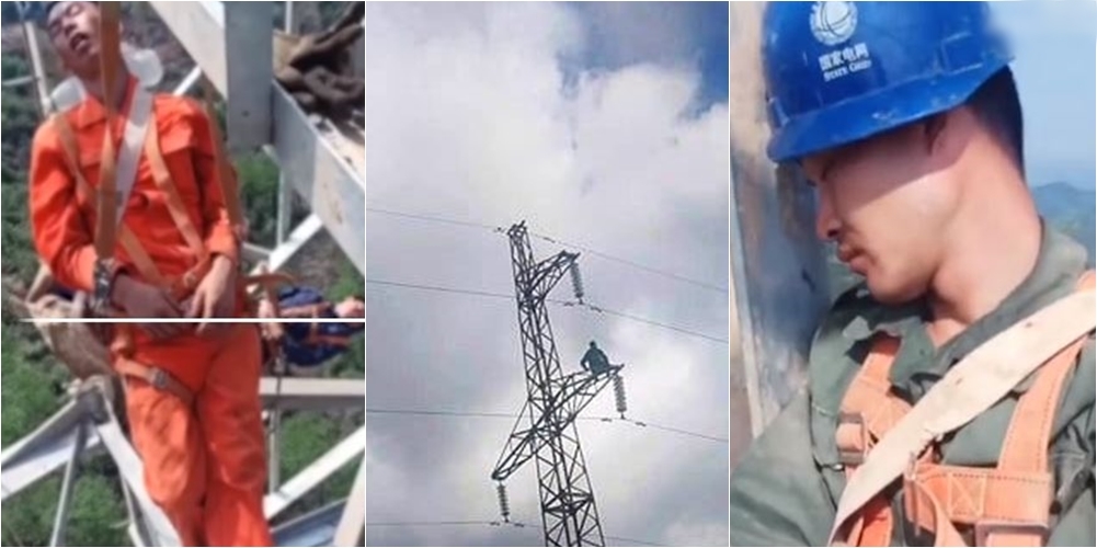 50 metra mbi tokë, këta janë elektricistët e “çmendur” që flenë në shtyllat e tensionit të lartë