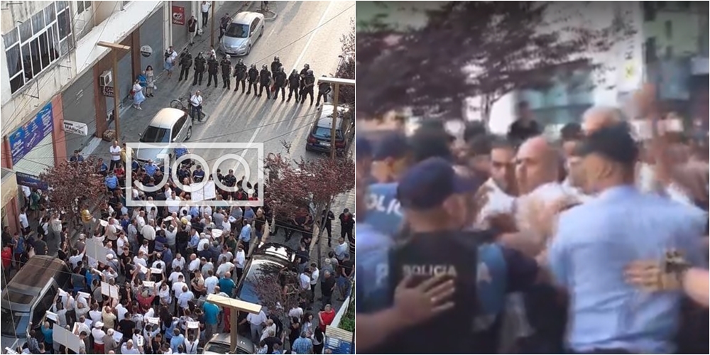 Rama pritet me protesta në Durrës, policët përplasen fizikisht me turmën e acaruar