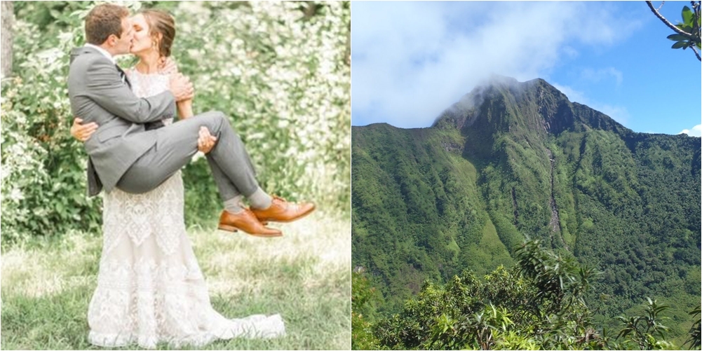 Në Karaibe për muajin e mjaltit, dhëndri bie brenda në kraterin e vullkanit