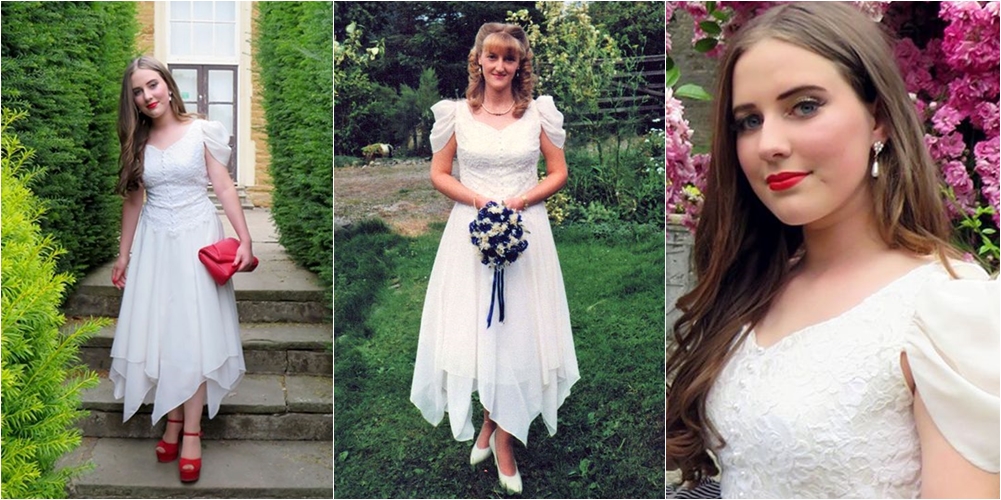 Adoleshentja përlot të ëmën: Vesh fustanin e saj të dasmës për mbrëmjen e maturës