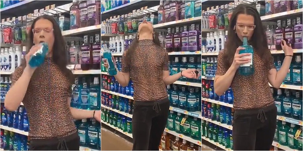 ‘Çmendet’ blerësja, bën gargarë me larësin e gojës dhe e kthen sërish brenda shishes