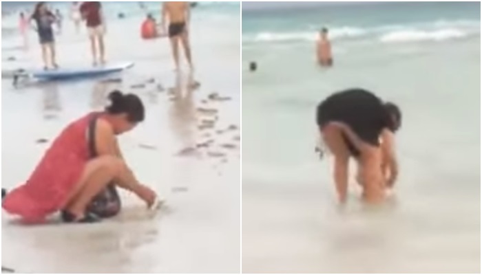 Turistja tenton të mbulojë pelenën me rërë, autoritetet mbyllin gjithë plazhin