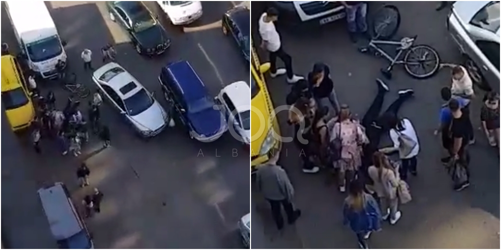 Aksident i rëndë tek Zogu i Zi/ Makina përplas burrin me biçikletë, qytetari: Ka 30 minuta i shtrirë këtu