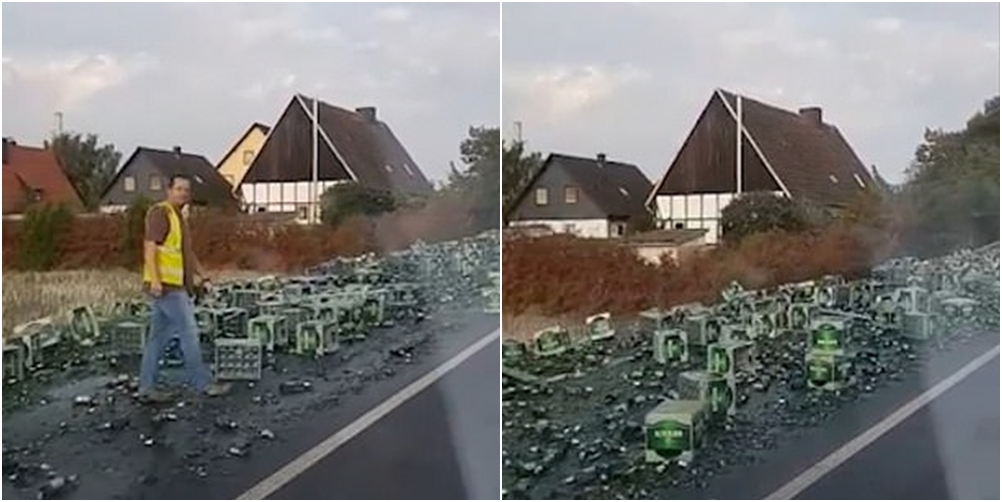 Shoferi i kamionit futet në telashe të mëdha, ‘lan’ autostradën me birra