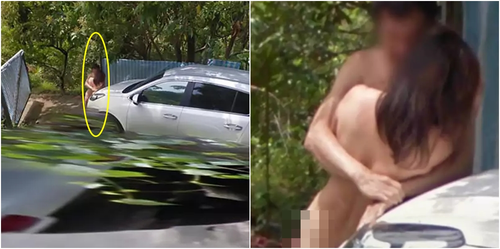 Të mbështetur pas makinës siç i ka bërë nëna, çifti ‘kapen’ nga makina e Google Maps në momente intime