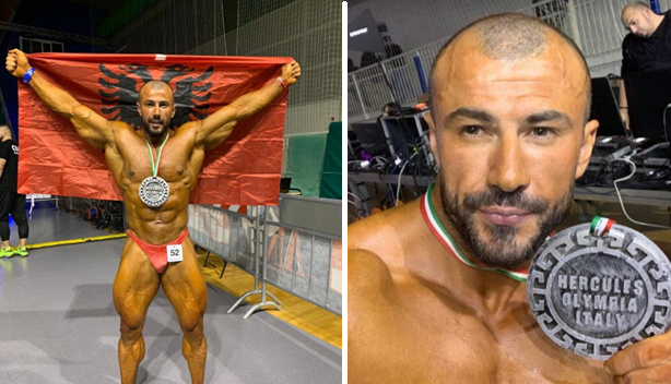 “Herkuli” shqiptar tregon muskujt edhe në Itali, fiton medalje argjendi