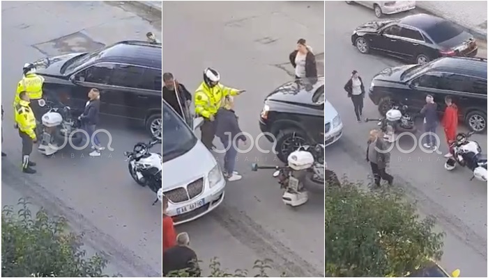 Shoferja përplas me makinë motorin e policisë në Durrës, efektivi dërgohet në spital