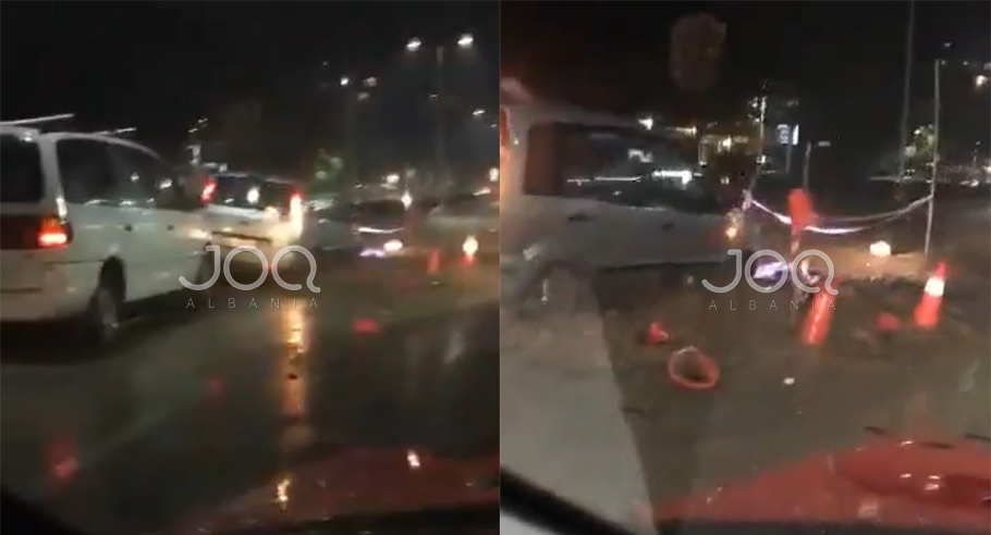 Makina “futet me kokë” në asfaltin e hapur nga punimet, qytetari: Mungon sinjalistika, s’ka natë që s’bëhen aksidente këtu