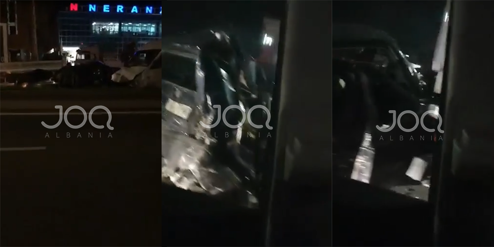 Pamje të frikshme nga aksidenti masiv, si u “shkërmoq” Golf 4 në autostradën Tiranë-Durrës