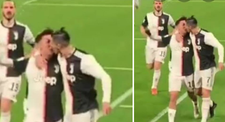 Momenti që po tërbon rrjetin, Ronaldo dhe Dybala puthen në buzë?