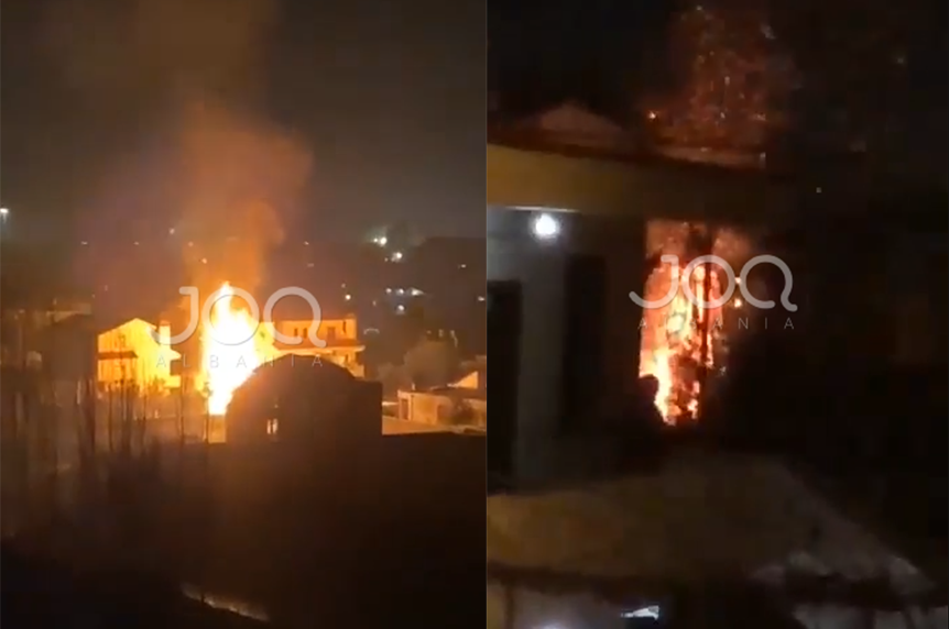 Shpërthen në flakë shtylla e tensionit në Tiranë, rrezikohen banesat