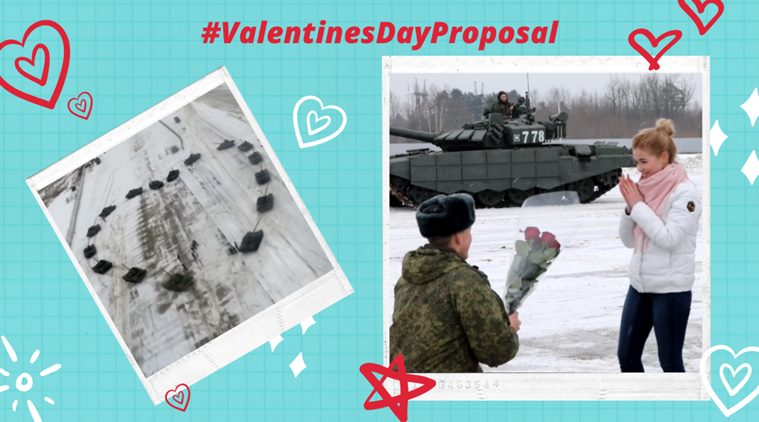 Ushtari i bën propozimin e veçantë për martesë të dashurës, përdor tanket e artilerisë së rëndë