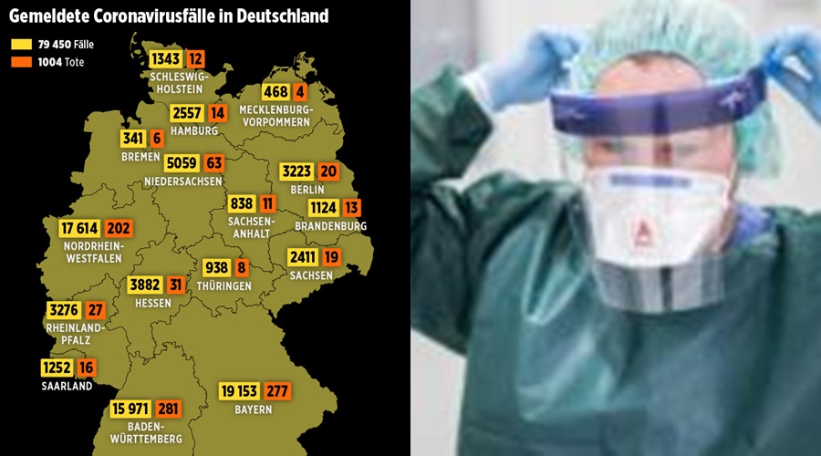 Mbi  79,000 të infektuar dhe 1004 viktima nga koronavirusi në Gjermani