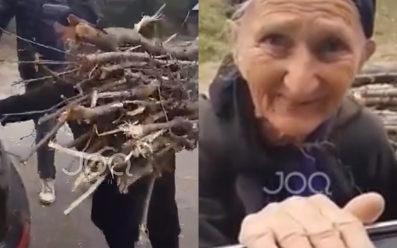 Pamje që të therin në shpirt/ ”Është gjyhna nga i madhi Zot”, 92-vjeçarja e ngarkuar me dru në shpinë