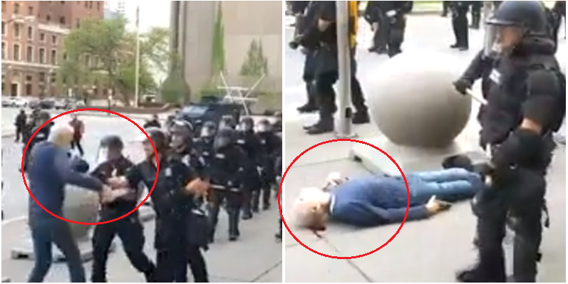 Protestat për George Floyd/ I moshuari shtyhet nga polici, përfundon pa ndjenja i gjakosur në trotuar
