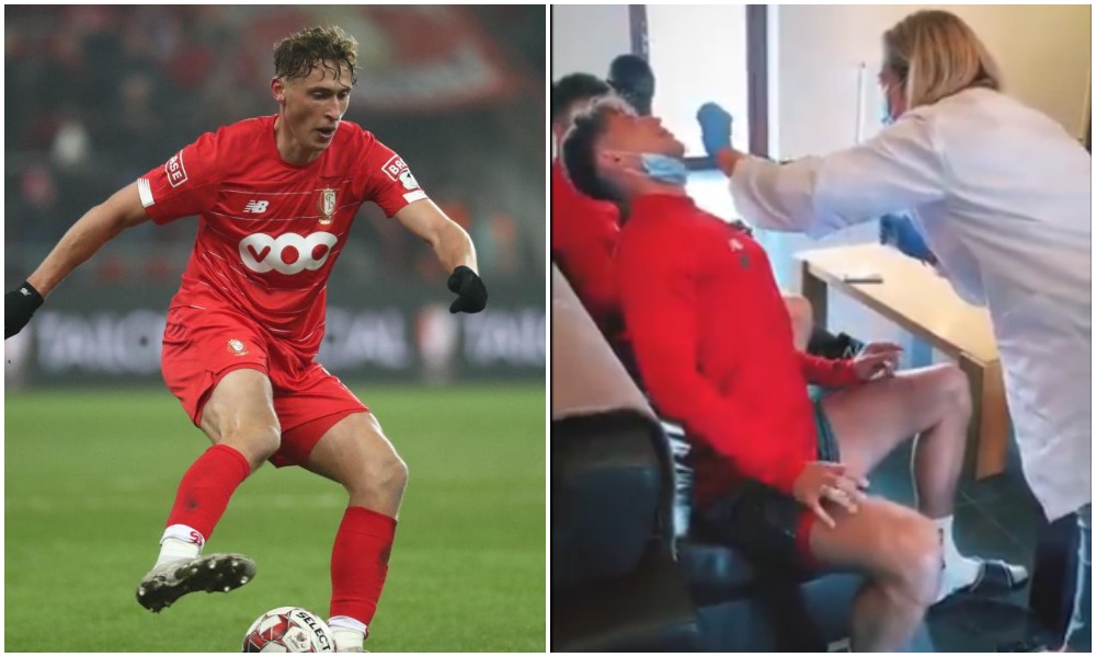 Sikleti i tamponit, futbollisti shqiptar vuan teksa bën testin e COVID-19