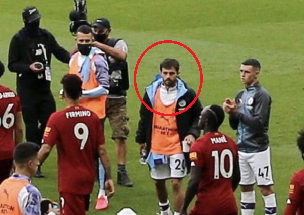 Bernardo Silva injoron hapur lojtarët e Liverpoolit gjatë korridorit të nderit