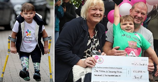 Me këmbë prej proteze, 5-vjeçari ecën 10 km dhe mbledh 1 milion £ për spitalin që i shpëtoi jetën
