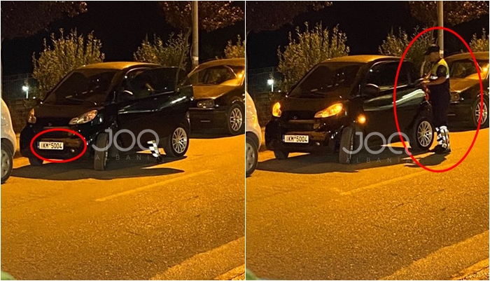 “I vuri gjobë një automjeti dhe u largua!”/ Polici i Lleshit kapet me makinë me targa greke