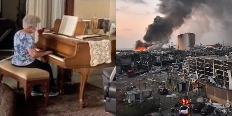 Pamje emocionuese/ Pas tragjedisë në Beirut, gjyshja gjen forca të luajë në piano