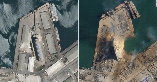 Pamjet satelitore nga Beiruti/ Hapet një krater i madh në vendin e shpërthimit