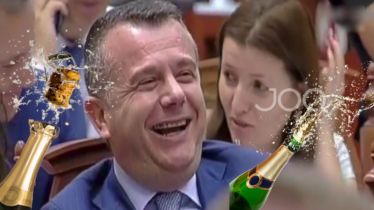 Taulant Balla nis festën si Ministër i Brendshëm, thyen 30 shishe me shampanjë
