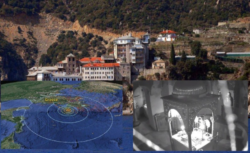 Pamje rrëqethëse/ Tërmeti “shkund” abazhurin brenda kishës në Greqi