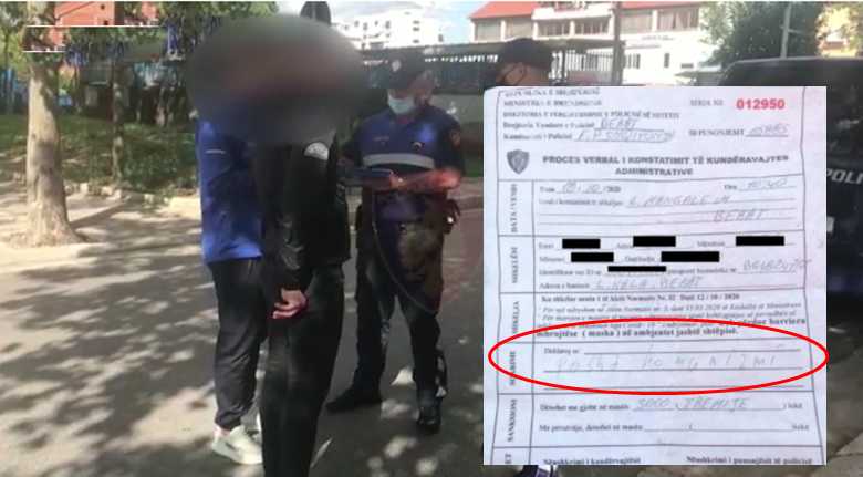 Policia e gjobiti 30 mijë lekë se ishte pa maskë, qytetari shfryhet tek fleta: Poshtë Komunizmi!