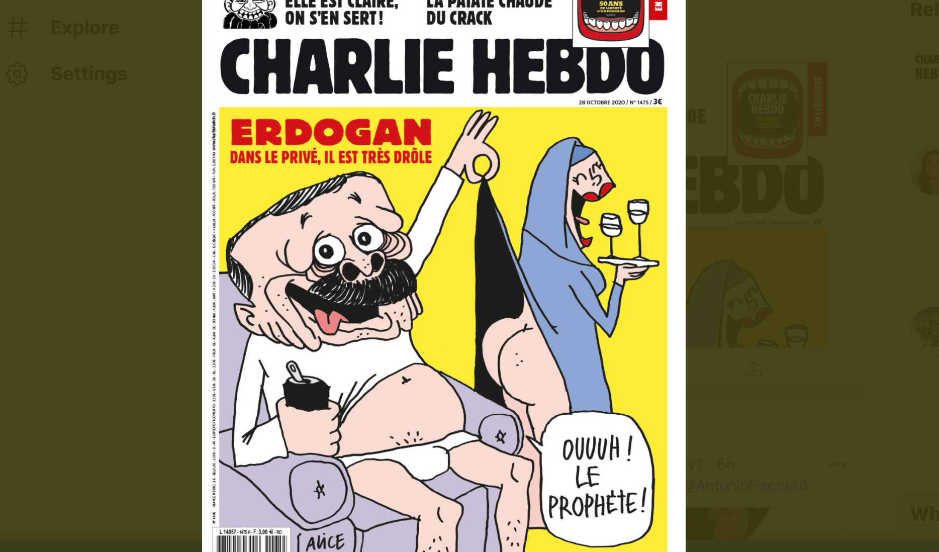 Charlie Hebdo provokon keq turqit, publikon karikaturën që tall Erdogan-in