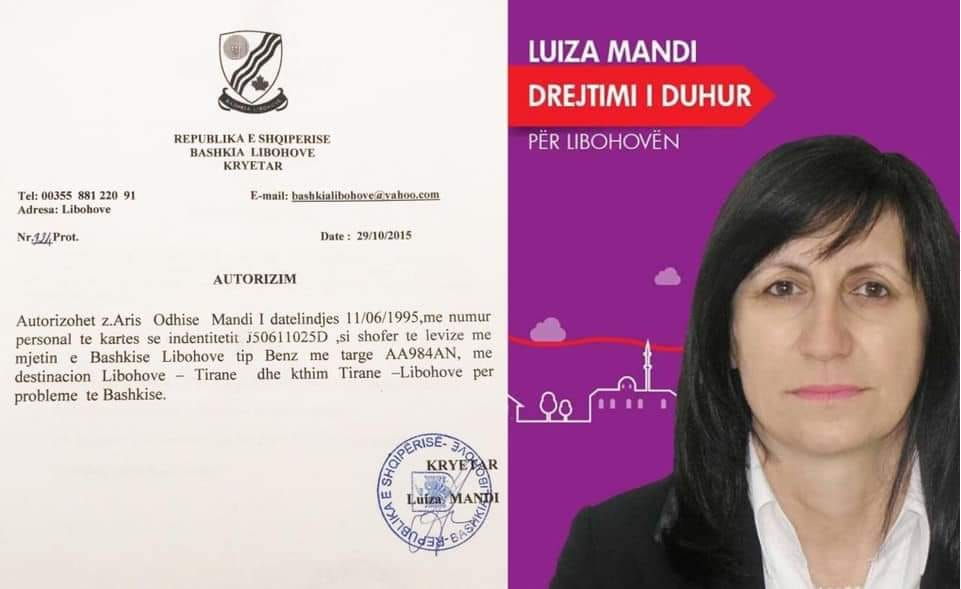 Kryebashkiakja e Libohovës punëson të birin si shofer, e autorizon të bëjë xhiro me ”Benz-in” e Bashkisë