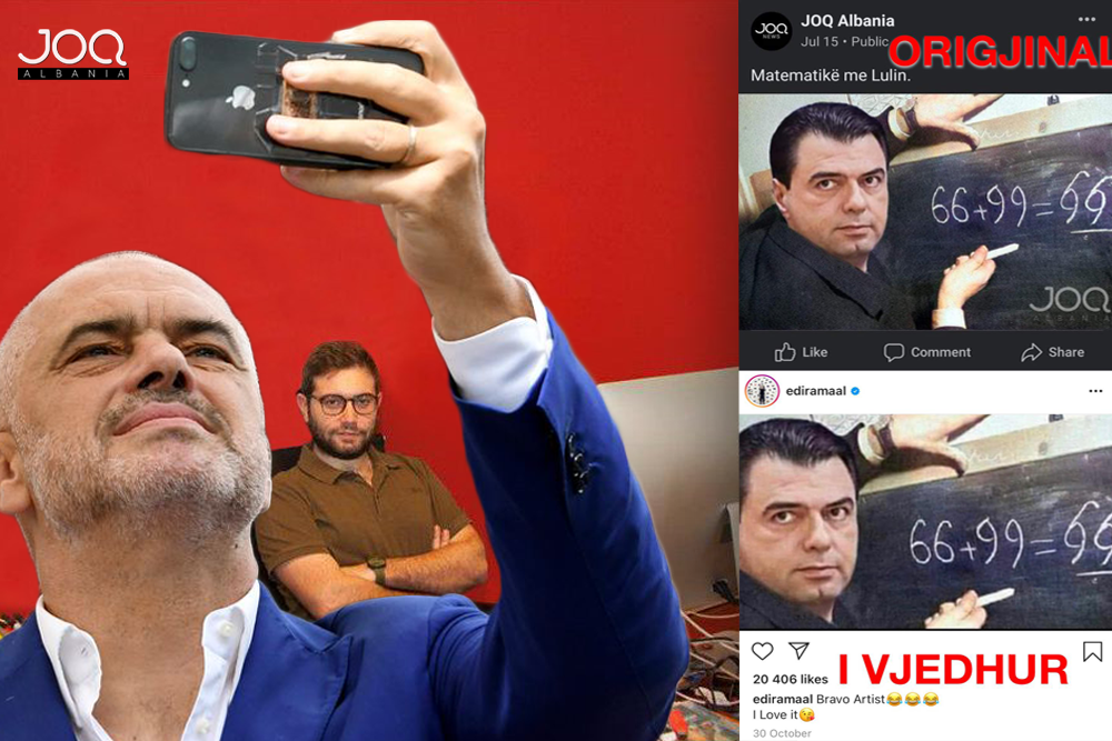 Edi Rama vjedh dhe dëmton logon e JOQ Albania