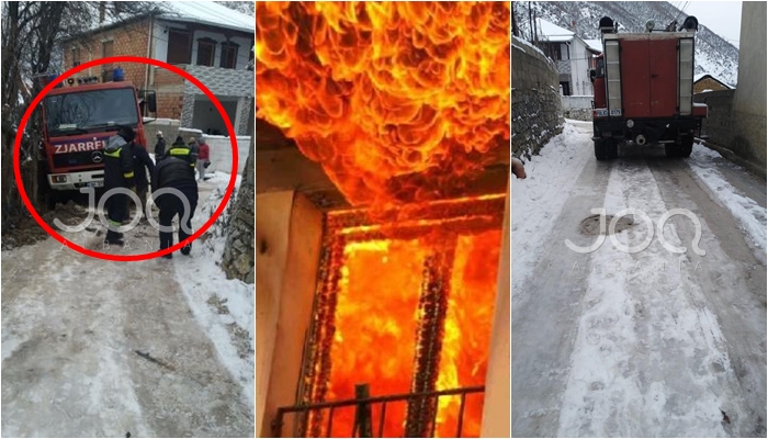 Dalin pamjet/ 42-vjeçari u dogj brenda banesës, banori i fshatit: Zjarrfikësja ra në kanal para se të fikte zjarrin!