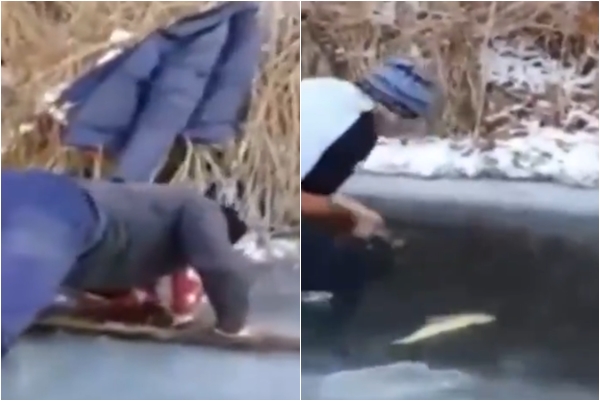 Ngrin lumi/ Banorët shfrytëzojnë rastin, ‘çajnë’ akullin për të kapur peshq