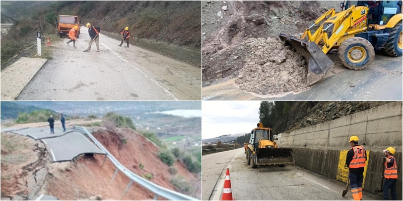 Rrëshqitje dherash dhe dëmtim rrugësh, këto janë akset më të prekura nga reshjet e dendura të shiut