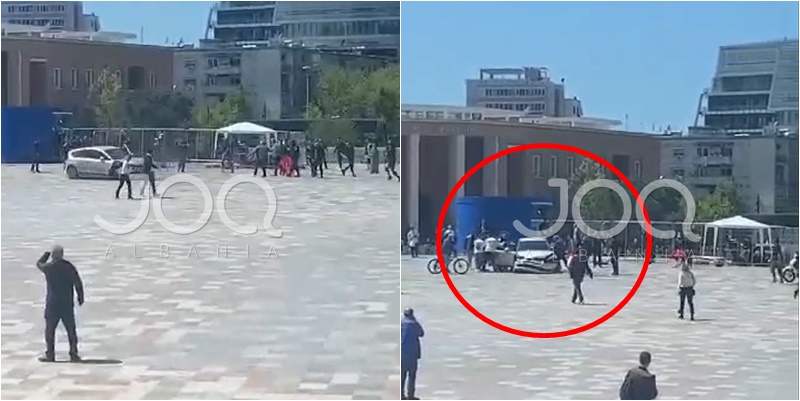 Tmerr në Tiranë! Një qytetar hyn me makinë në “Sheshin Skënderbej”, tenton të shtypë kalimtarët