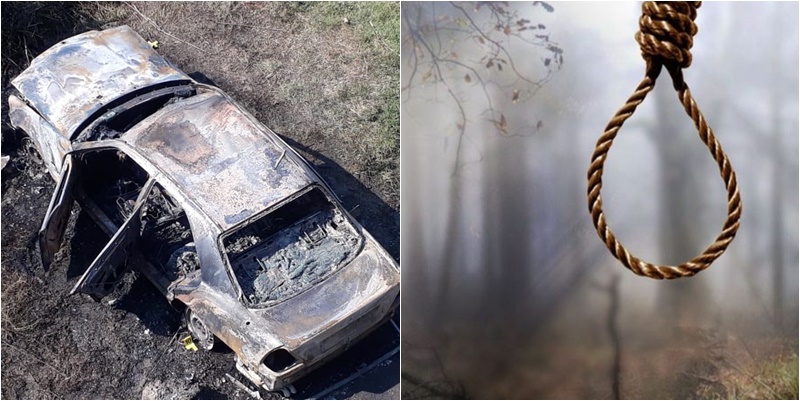 Horror në Kavajë! Gruaja gjendet e djegur në makinë, burri i vetëvarur në pemë