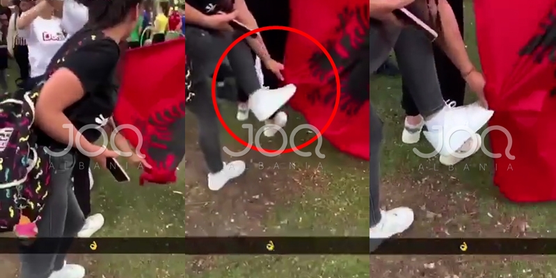 E turpshme! Adoleshentja fshin atletet me flamurin shqiptar