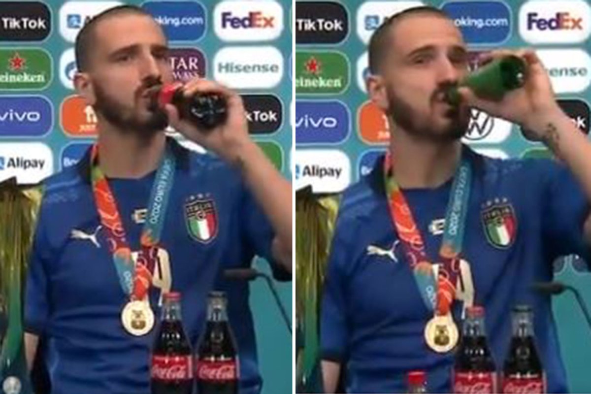 Bonucci i “vë vulën” lojës me sponsorat, pi Coca-Cola dhe Heineken pas fitores