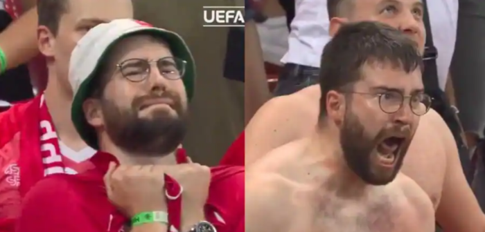 Biletë për çerekfinalen dhe pushime falas/ Tifozi zviceran merr dhurata pasi u bë viral me pamjen e tij