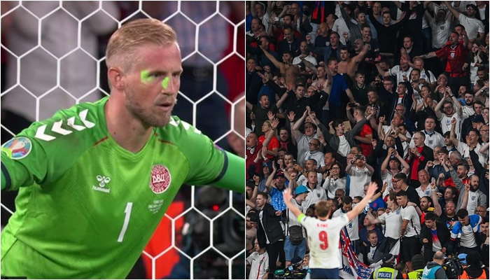 Lazer në fytyrën e Schmeichel dhe brohoritje gjatë himnit, UEFA gjobit me 26 mijë paund Anglinë