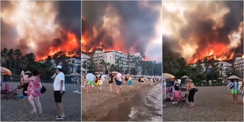 Pamje të frikshme në Turqi/ Zjarret masive përfshijnë vendet turistike, turistët të tmerruar