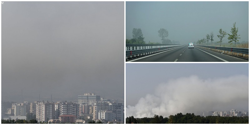 “Apokalips” në Fier, i gjithë qyteti pushtohet nga tymi i djegies së plehrave